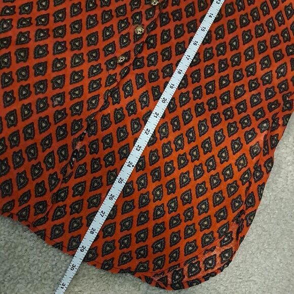 Platinum by Dorothy Schoelen Vintage Geometric Patterned Blouse Button Up Small - Picture 13 of 16